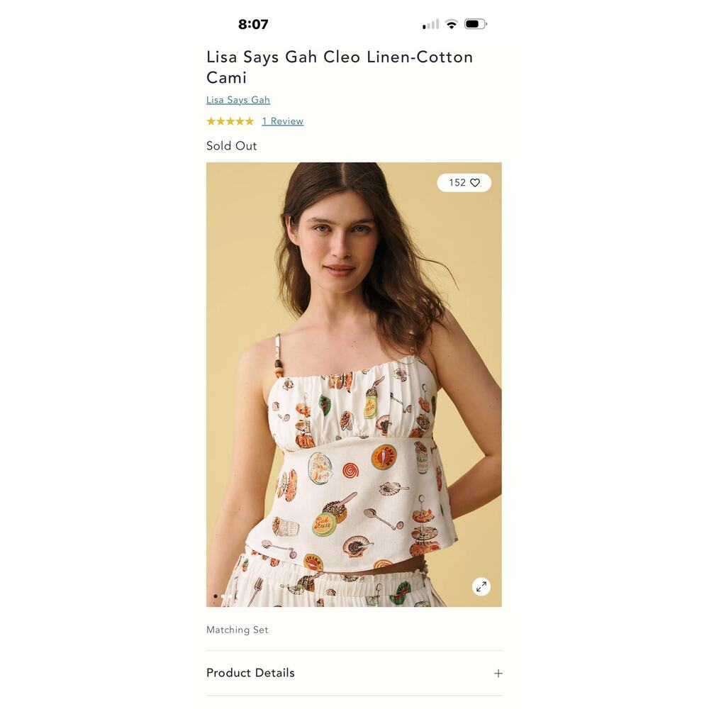 Lisa Says Gah Cleo Linen-Cotton Cami